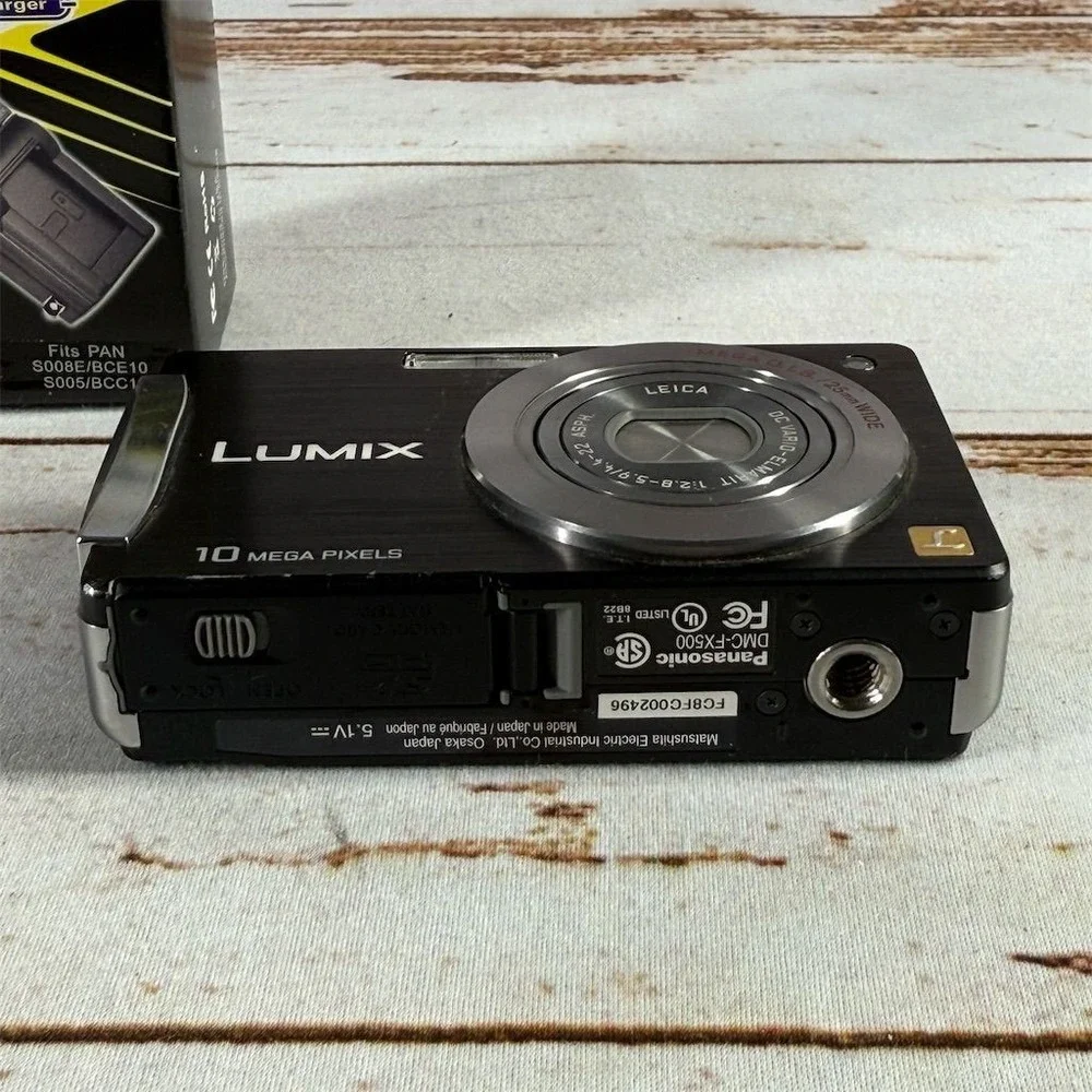 Panasonic Lumix DMC-FX500 10.1MP Digital Camera Black Leica Lens parts or repair